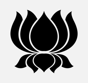 300x281 Silhouette Of Lotus Flower Vector Illustration Royalty Free Stock