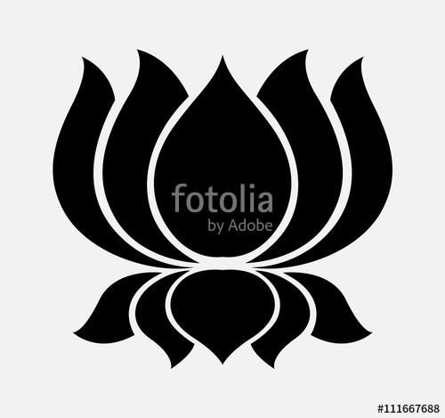500x469 Silhouette Of Lotus Flower Stock Image And Royalty Free Vector