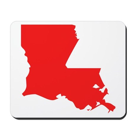 460x460 Red Louisiana Silhouette Mousepad By Stateshapesgifts