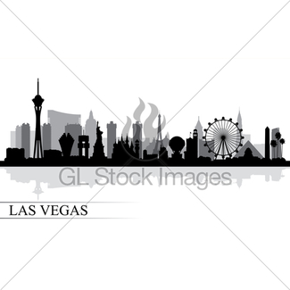 325x325 Las Vegas City Skyline Silhouette In Grayscale Gl Stock Images