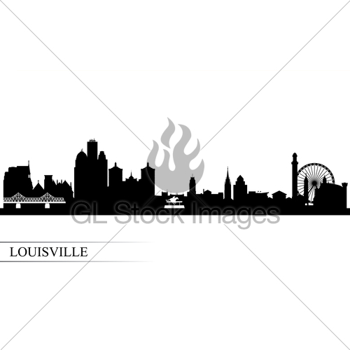 500x500 Louisville City Skyline Silhouette Background Gl Stock Images