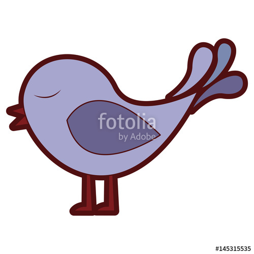 500x500 Colorful Thick Silhouette Of Bird Singing Vector Illustration