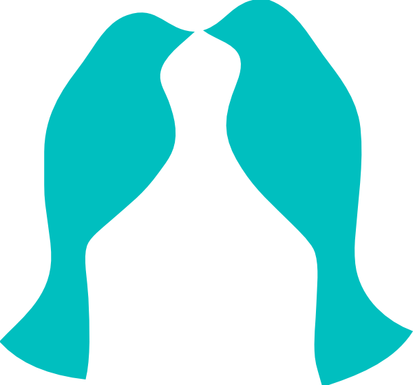 600x560 Love Birds Teal Clip Art