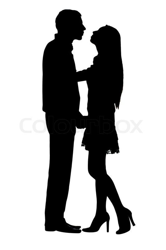 533x800 3181128 Silhouettes Of Stuck On Couple Under The White Background