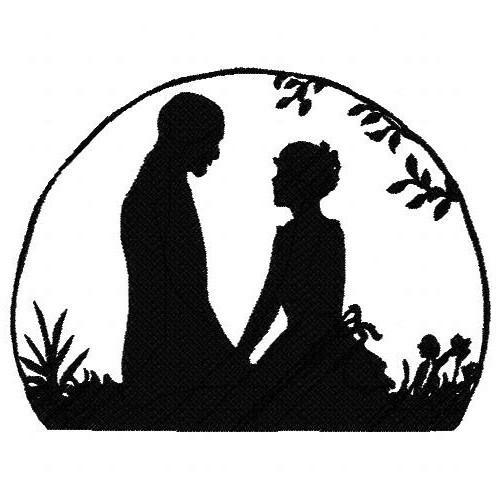 500x500 Ld006 Silhouette Lovers Large U And I Unique Embroidery And Art