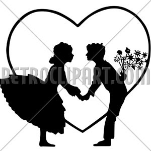 300x300 Lovers In Heart Silhouette,