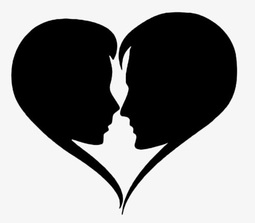 500x438 Couple Silhouette, Black Silhouette, Marry, Lovers Png Image