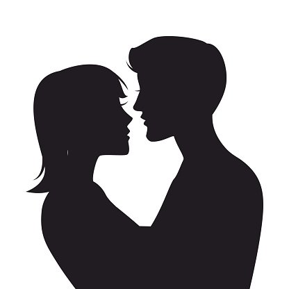 416x416 Two Silhouette Stock Vectors