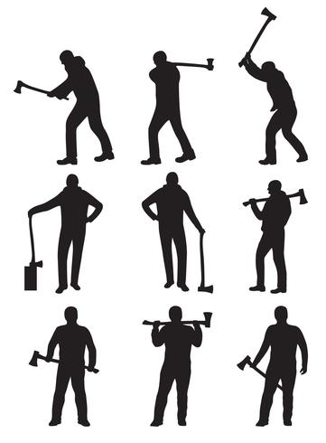 361x490 Woodcutter Silhouette Vectors