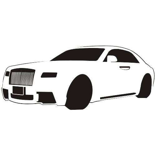 500x500 Black Amp White Traced Rolls Royce