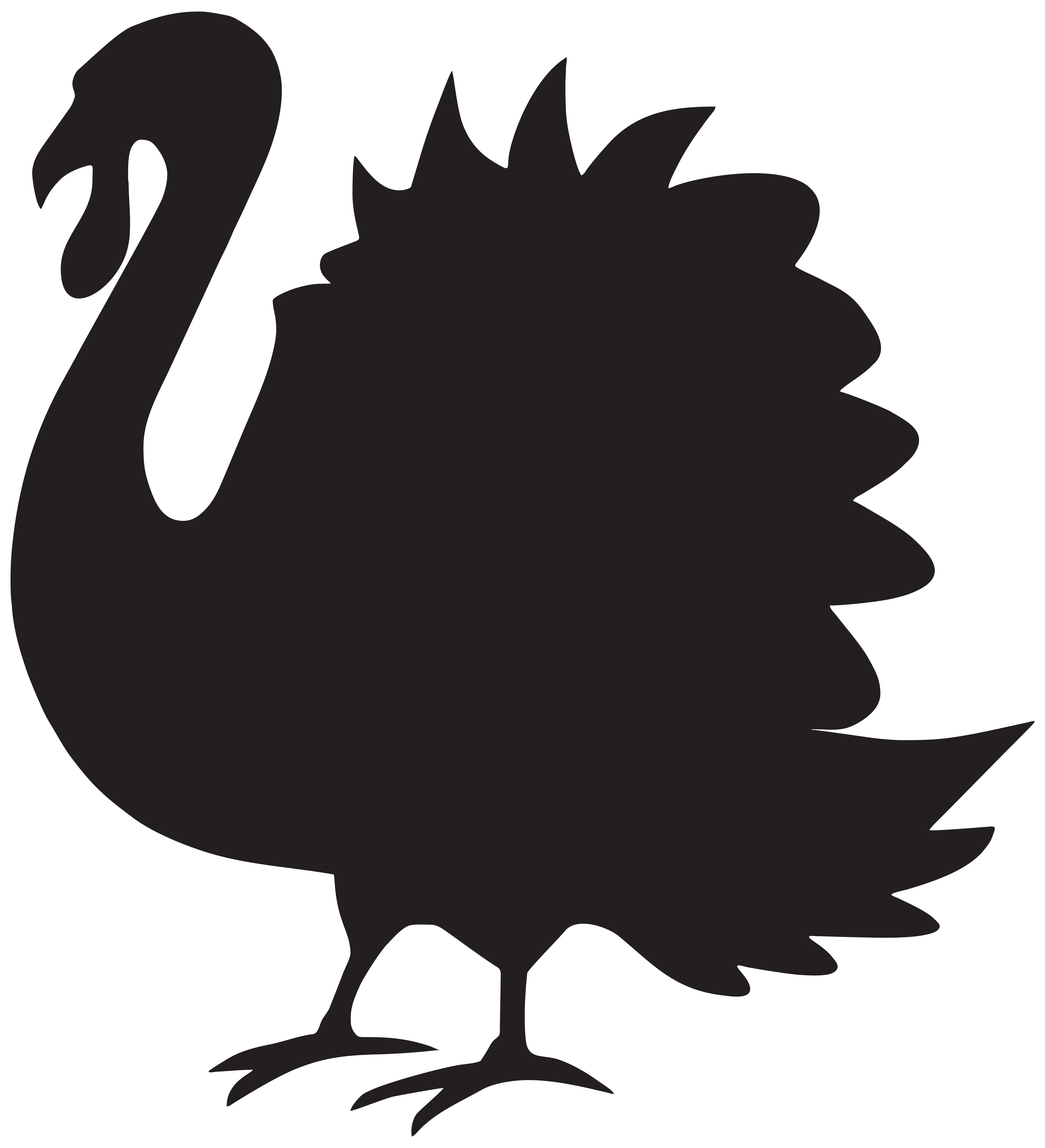7279x8000 Turkey Clipart Silhouette