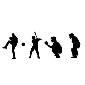 300x300 Baseball Players Silhouette For Macbook Air Pro Laptop Car Window
