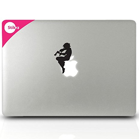 463x463 Boy Fairy Sitting On Apple Playing Violin Silhouette
