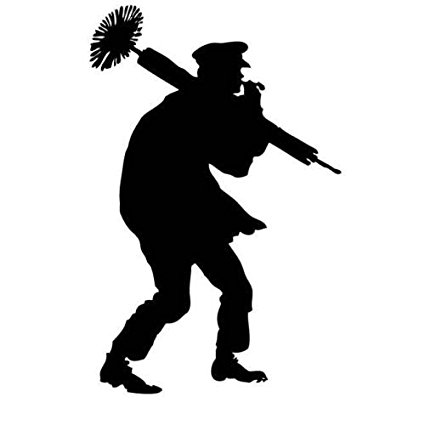 425x425 Chimney Sweeper Silhouette Decal Car Sticker, Brown, 8