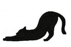 236x155 Reaching Up Cat Silhouette Machine Embroidery Design 3 Inch