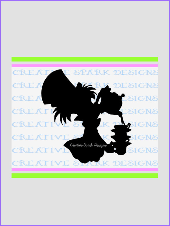 570x757 Mad Hatter Tea Party Silhouette