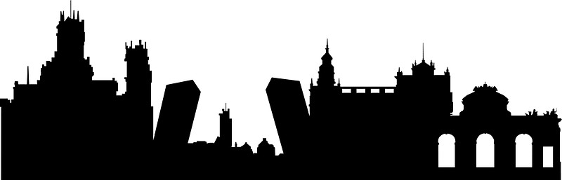 800x257 Madrid Skyline Stickers By Maximgertsen Redbubble