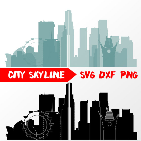 570x570 Los Angeles Vector Skyline Los Angele Svg Silhouette Svg