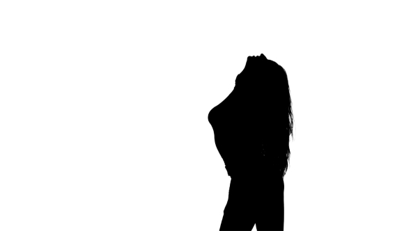 590x332 Silhouette Of Girl Is Posing For A Camera For A Magazine On White