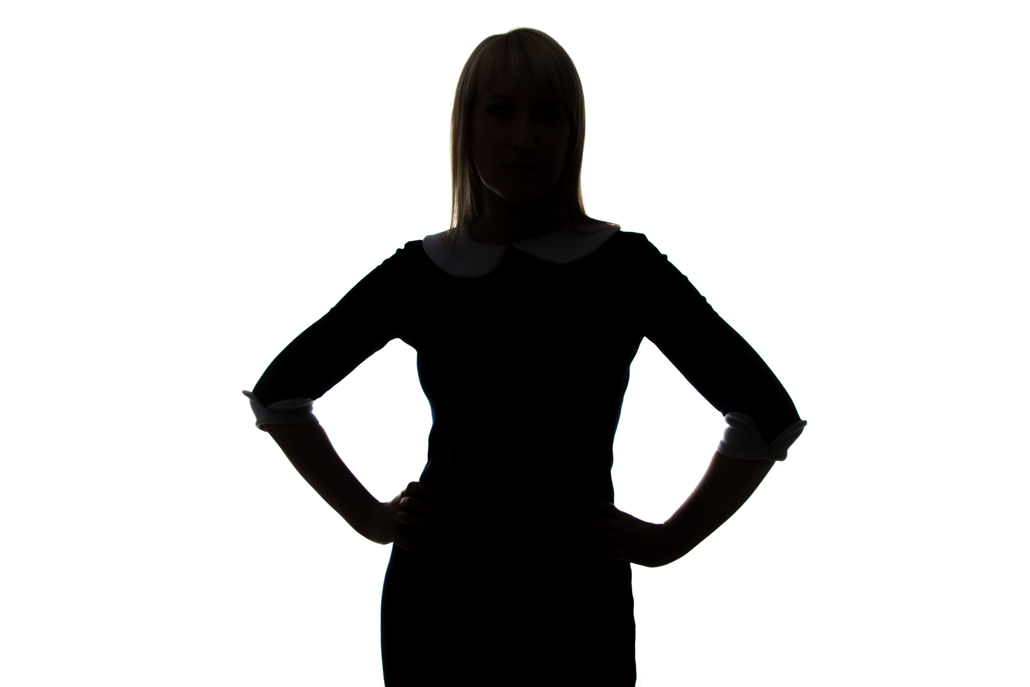 2121x1414 Silhouette Of Young Woman With Hands On Hip