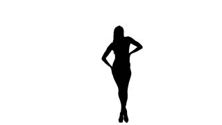 320x180 Silhouettes Of Three Women Models Of Black Colors Go On White
