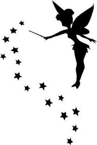 200x300 Fairy Silhouette With Stars Vinyl Decalsticker Car Truck Window