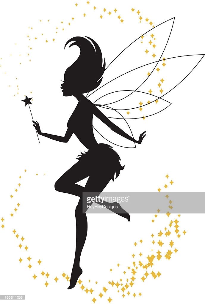 689x1024 The Silhouette Of A Fairy Playing With Her Magic Wand. Kids