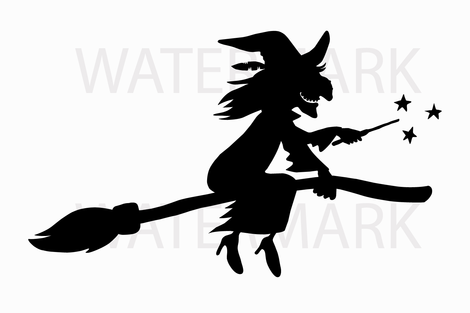 1500x1000 A Witch On A Broomstick With A Magic Wa Design Bundles