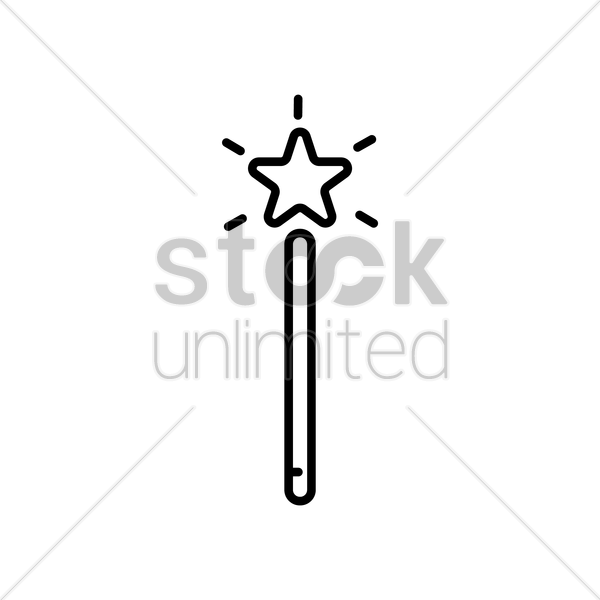 600x600 Angel Magic Wand Vector Image