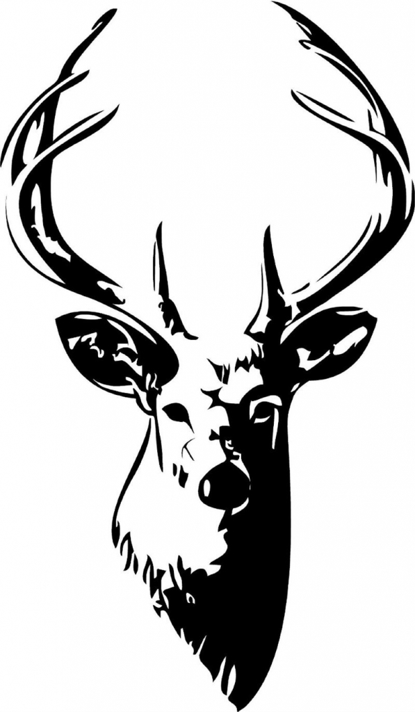 597x1024 How To Draw A Deer Head Easy Diy Glitter Deer Head Silhouette