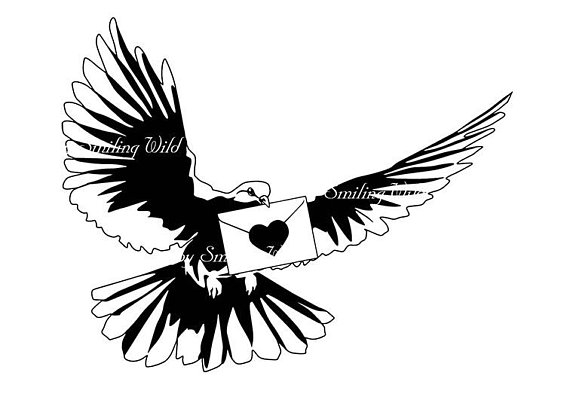 570x403 Love Letter Svg Pigeon Art Romantic Vector Art Love Flying