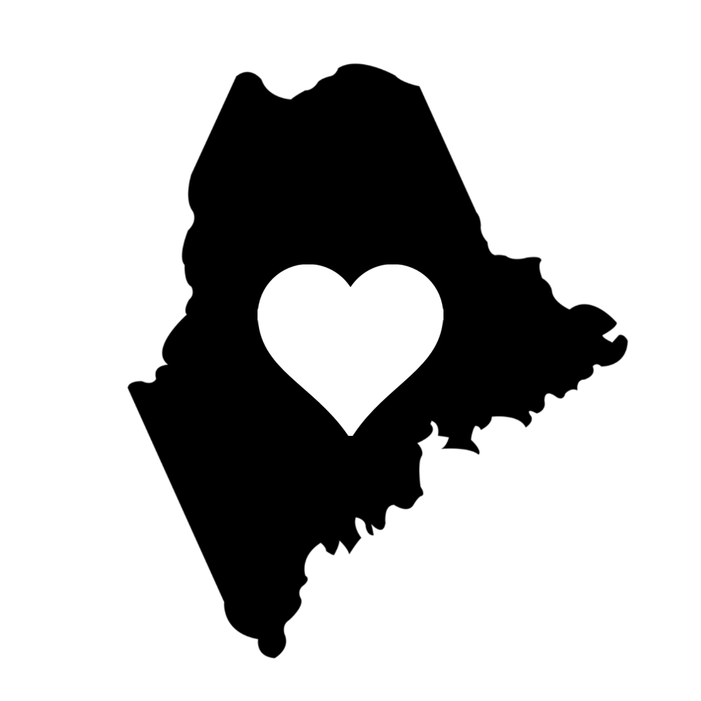 1002x1002 Maine Heart State Silhouette Vinyl Sticker Car Decal