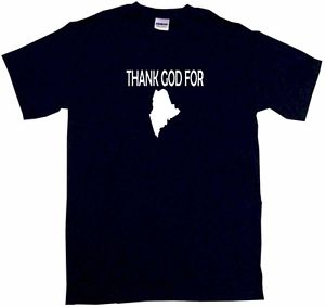 300x283 Thank God For Maine Silhouette Mens Tee Shirt Pick Size Amp Color