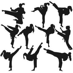 236x236 Taekwondo And Karate Silhouettes Adobe Illustrator, Silhouettes