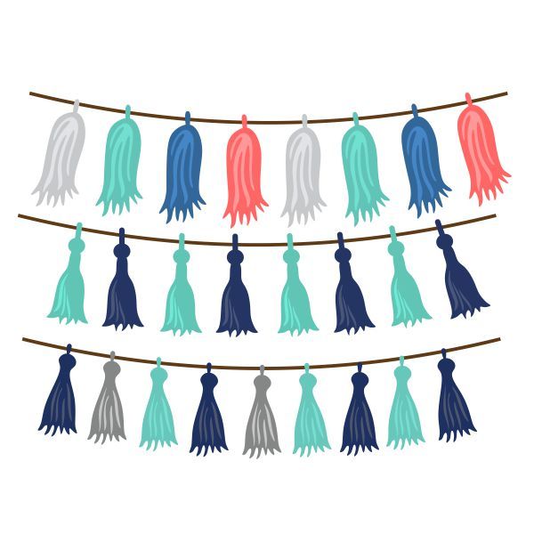 600x600 Tassel String Cuttable Design Cut File. Vector, Clipart, Digital