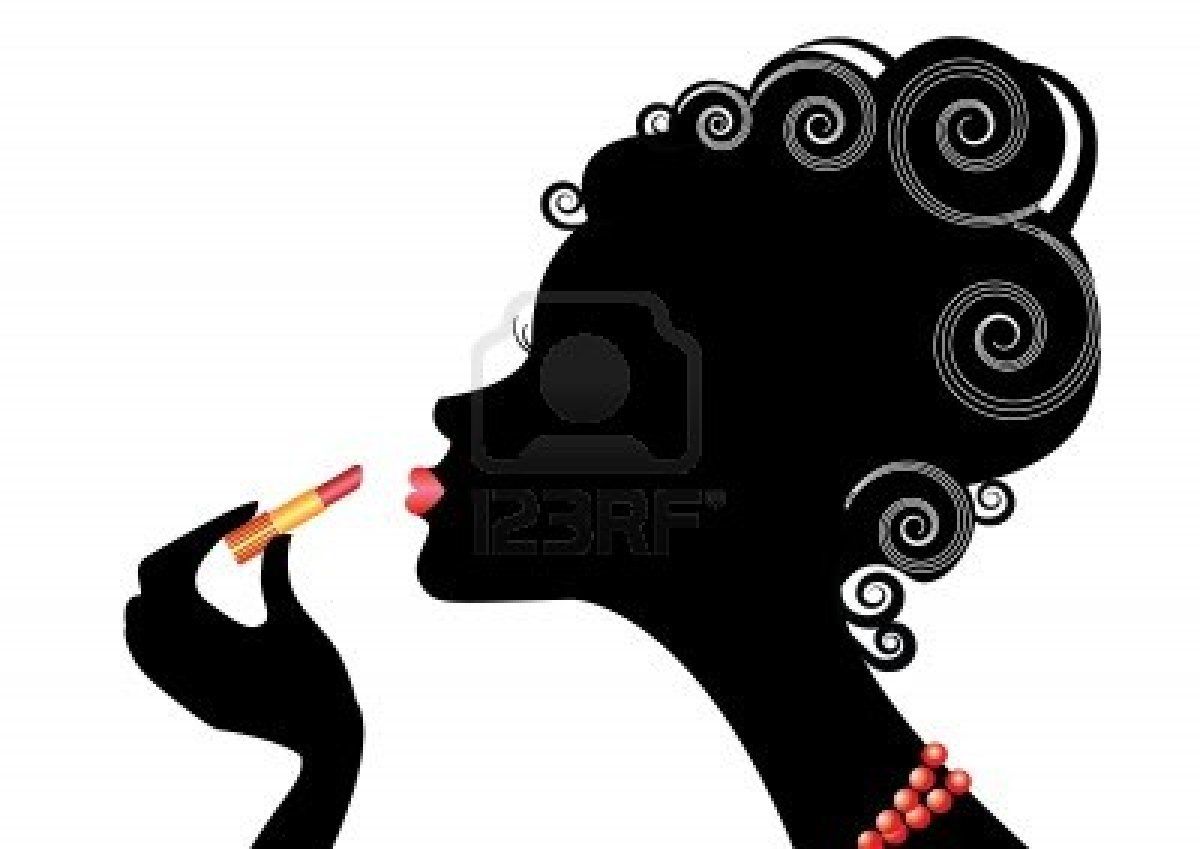 1200x849 Silhouette Of Woman And Red Lipstick.make Up Stock Photo Promo