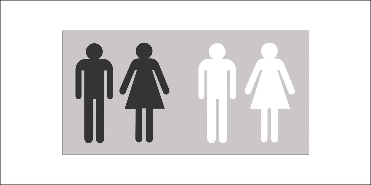 1500x751 Large Acrylic Restroom Figures