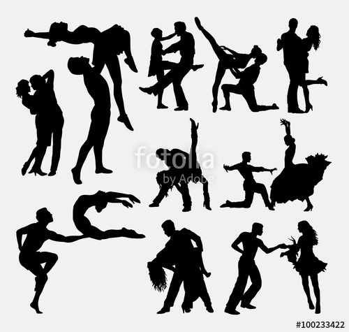 500x475 Happy Dance Couple Male And Female Silhouette. Good Use For Symbol