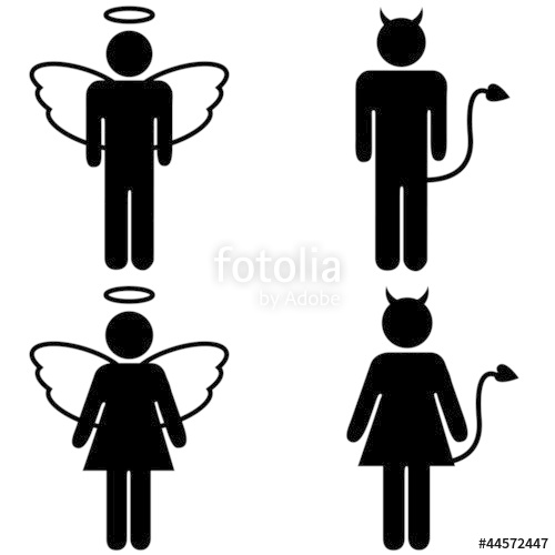 500x500 Angel And Devil Pictograms Stock Photo And Royalty Free Images