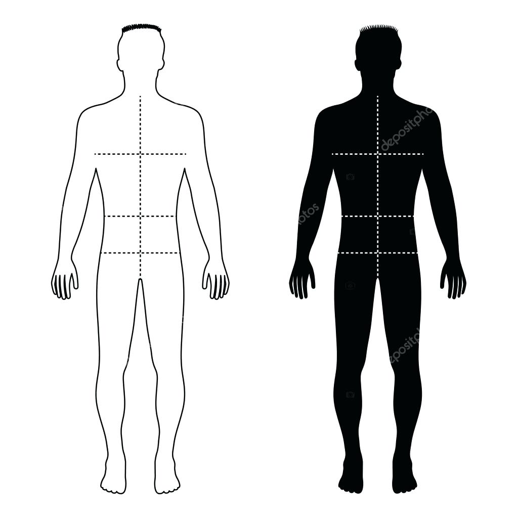 1024x1024 Template Male Body Template Fashion Man Outlined Figure