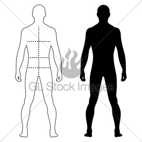 500x500 Fashion Man Outlined Template Figure Silhouette With Mark Gl