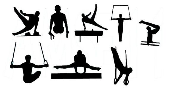 570x297 Male Gymnast Gymnastics Silhouette Die Cut Files Collection Male
