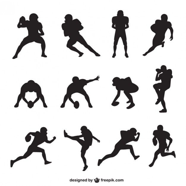 626x626 American Football Player Silhouettes Collection Sports