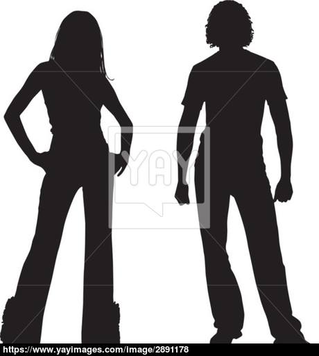 460x512 Silhouette Fashion Couple Vector