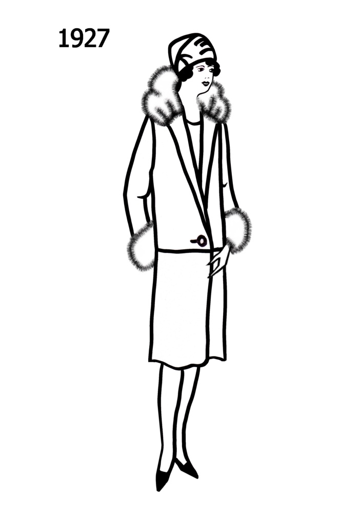 700x1000 Costume History Silhouettes 1926 1927 Free Line Drawings