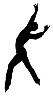 184x330 Ice Skater Silhouette Decal Sticker