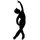 160x160 Man Figure Skating Silhouette, Male Figure Skating Clipart, Boy