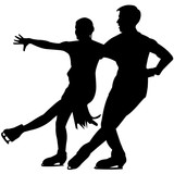 160x160 Couple Figure Skating Silhouette, Couple Figure Skating Clipart