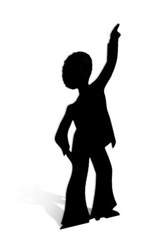 340x500 Disco Dancer Male Silhouette Cardboard Cutout Figure 190cm Tall