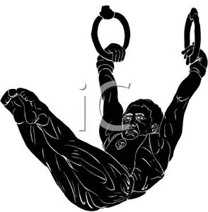 294x300 Black Silhouette Of A Male Gymnast Performing On Aerial Rings